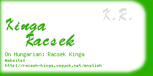 kinga racsek business card